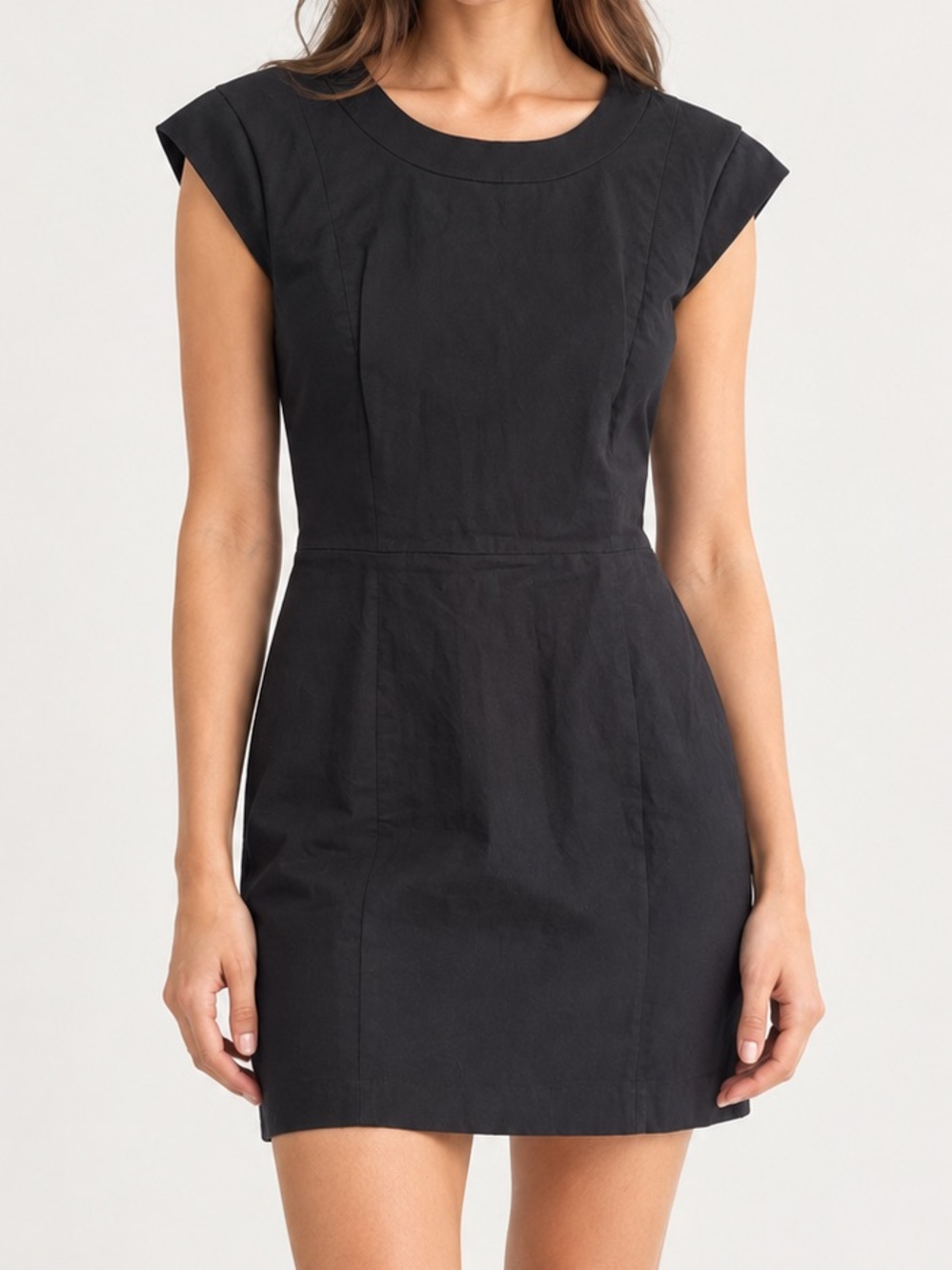 Theory Orinthia Black Cotton Mini Dress 10